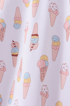 Blue ice cream print bamboo pajama set