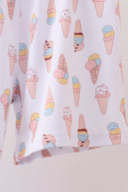 Blue ice cream print bamboo pajama set