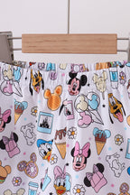 Purple character print bamboo pajama set