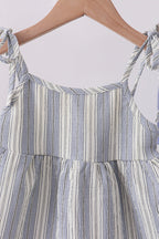 Blue stripe shark embroidery bloomer set