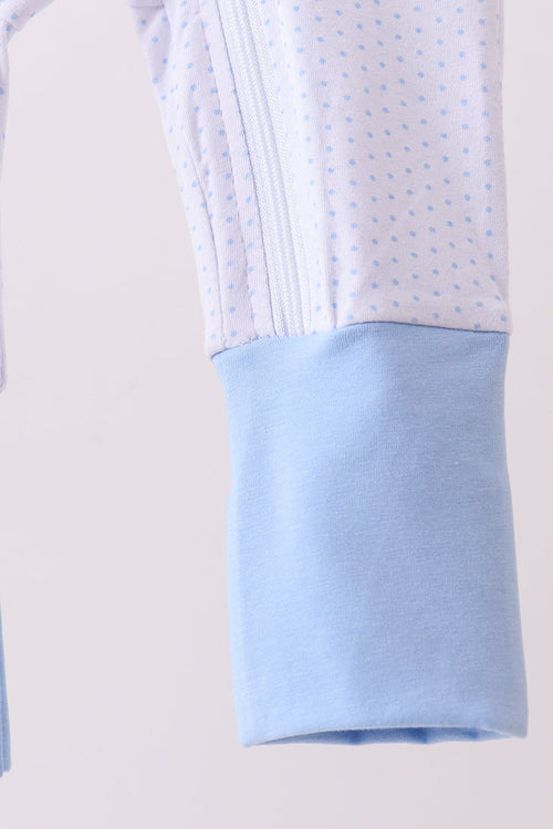 Blue dot horse embroidery romper
