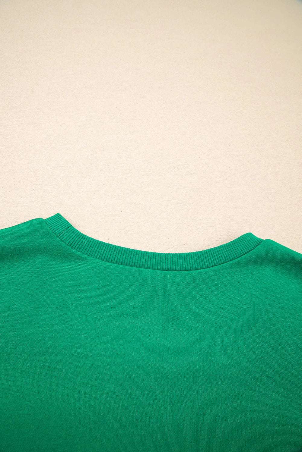 Sea Green HOLLY JOLLY Towel Embroidered Christmas Holiday Sweatshirt