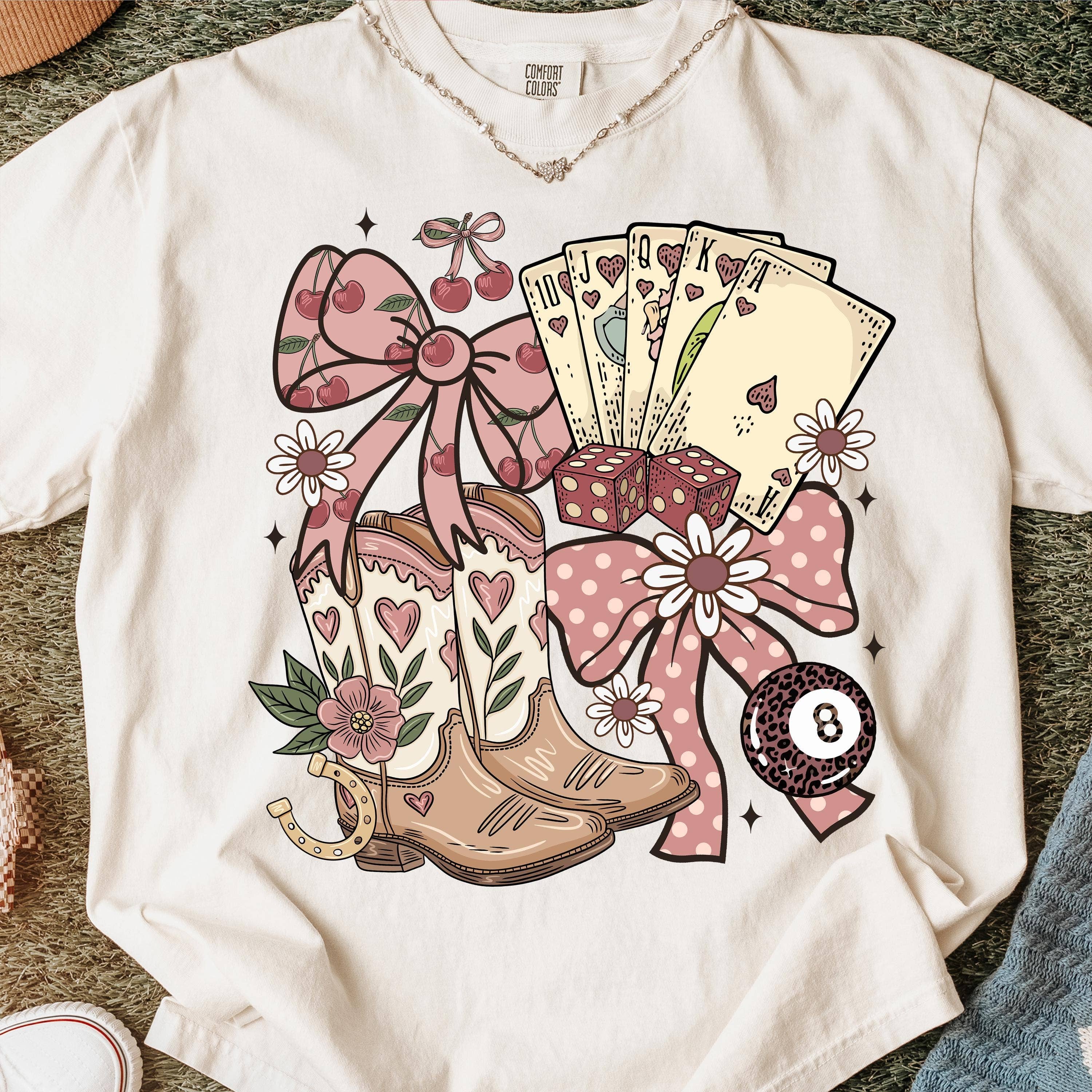 Western Cowgirl Coquette Comfort Colors Tee & Sweater