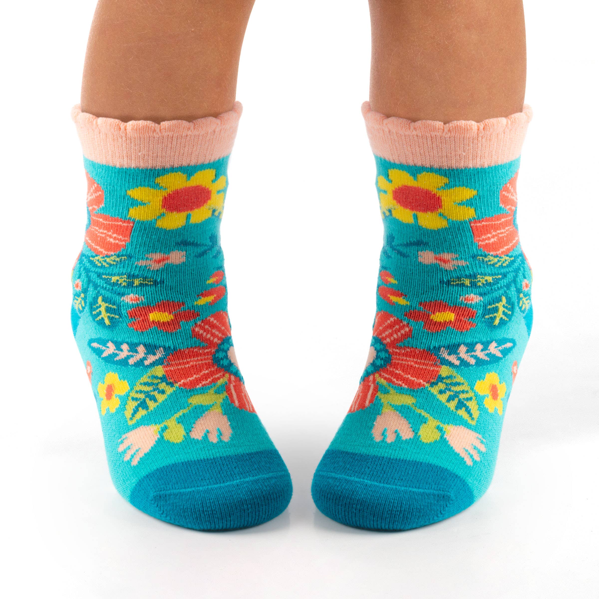 Toddler Socks Turquoise Floral