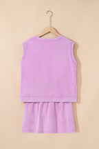 LAS Mineral-Wash Tank Top and Lined Split Skirt Set (S-XL)