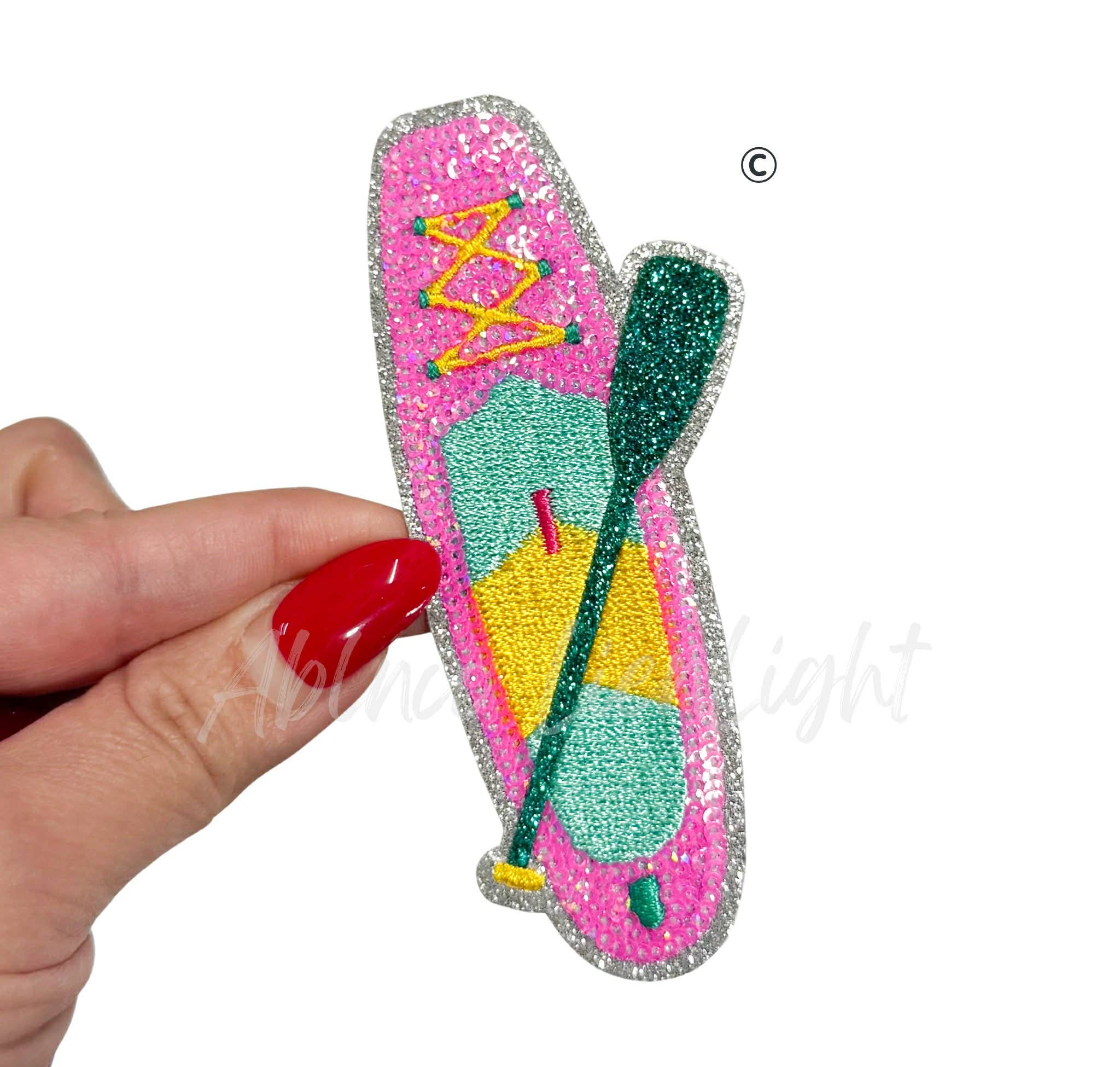 Paddle Board Summer Sequin Patch-Small
