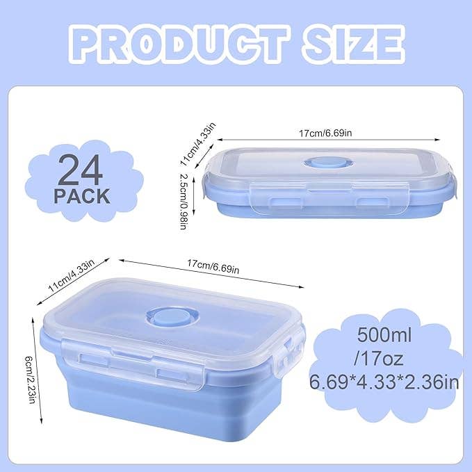 Collapsible Silicone Food Storage Containers 17 oz