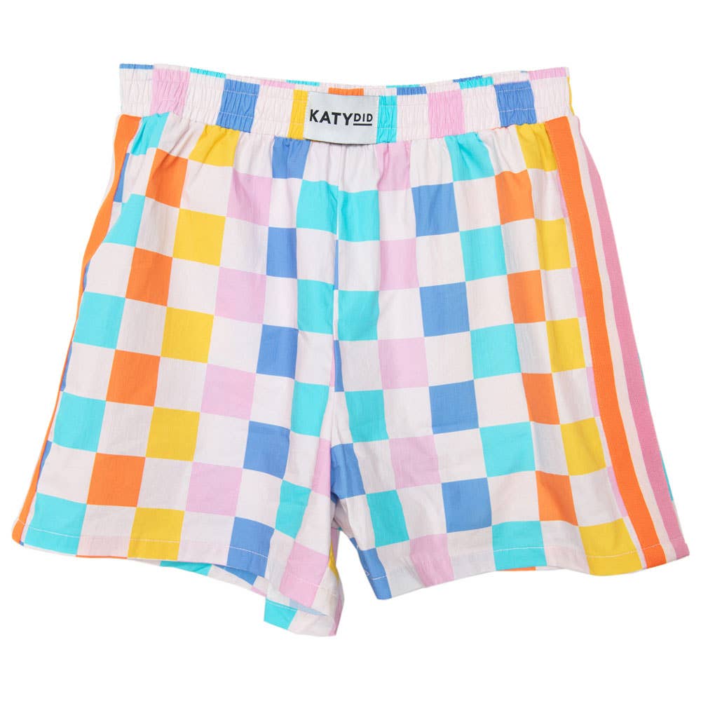 Multicolored Checker Boxers with Patterns For Graduation