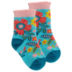 Toddler Socks Turquoise Floral