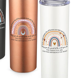 20oz Stainless Steel Motivational Tumbler with Lid & Straw