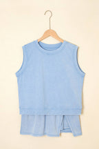 LAS Mineral-Wash Tank Top and Lined Split Skirt Set (S-XL)