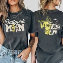 Custom Ballpark Mom Tee | Colortone Mineral Wash or Gildan