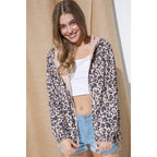 Tan Leopard Reversible Windbreaker Hoodie