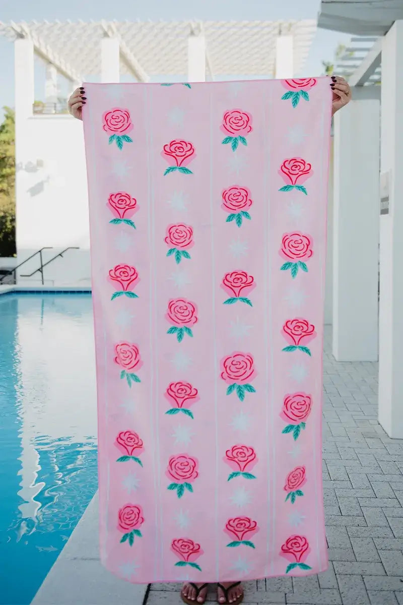 Boots and Flowers Travel Size Towel
