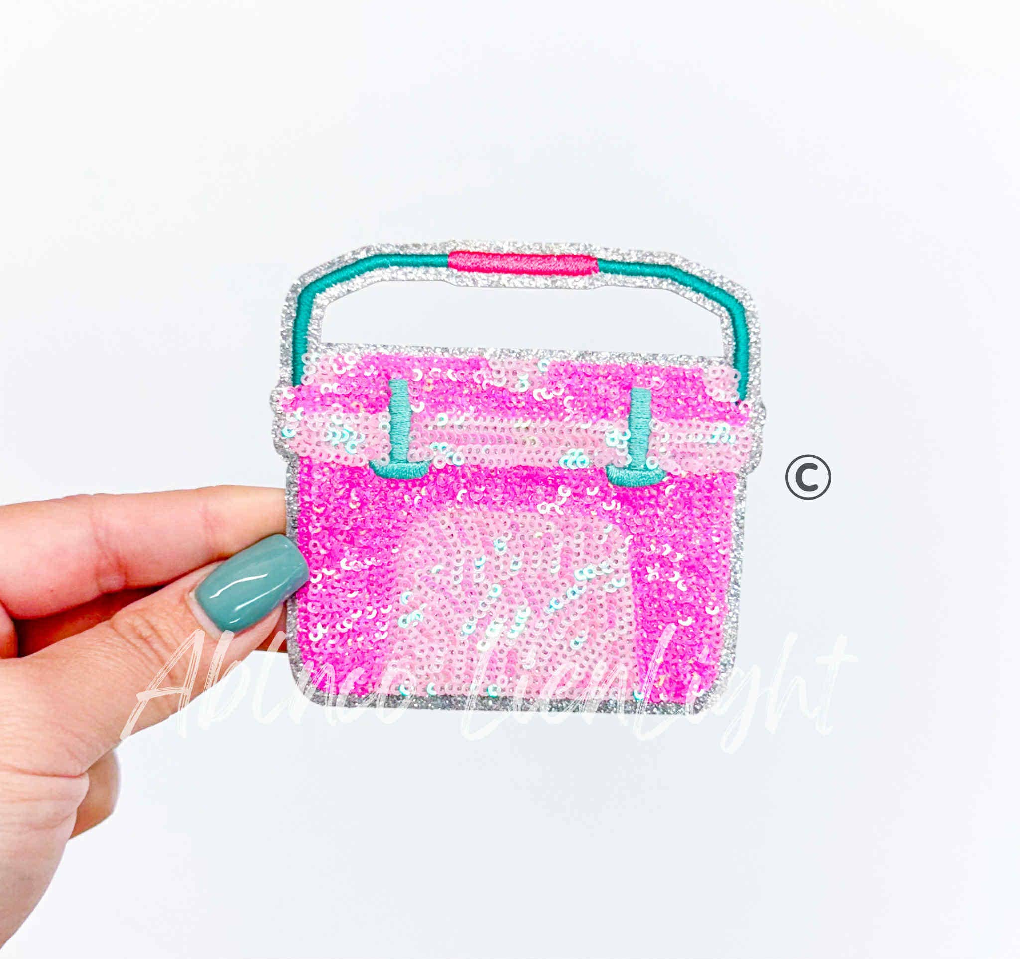 Preppy Pink Pink Cooler ©️ Fishing Sequin Patch