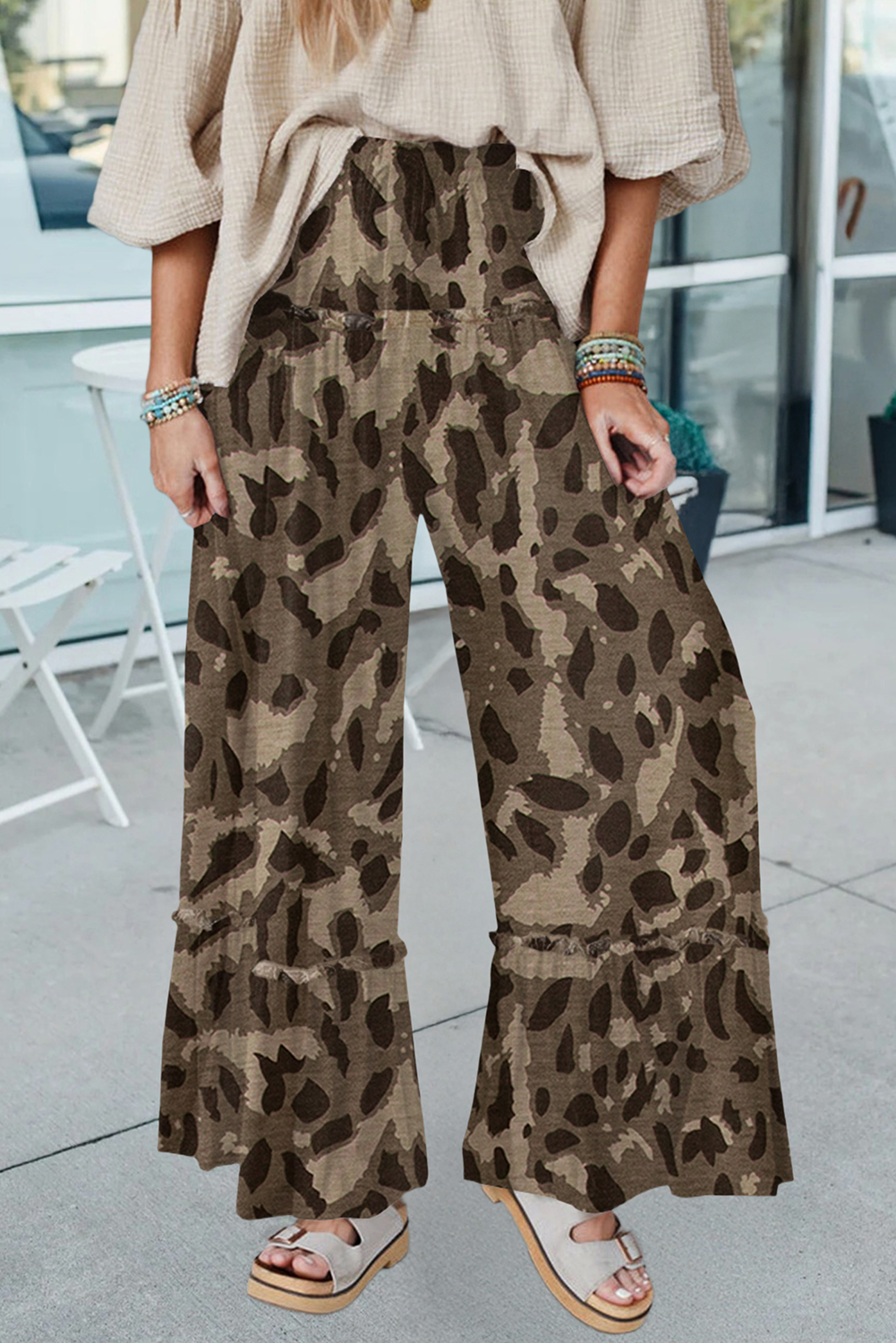Spring 2026 Camo Print Wide Leg Casual Pants (S-XL)