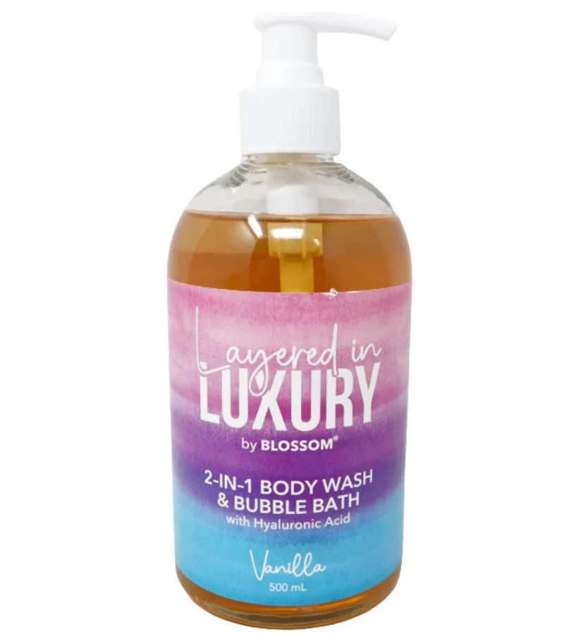 BLOSSOM Vanilla 2-in-1 Body Wash/Bubble Bath with Hyaluronic