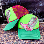 Sequin Boot Printed Magna Pony® Mesh Foam Trucker Hat