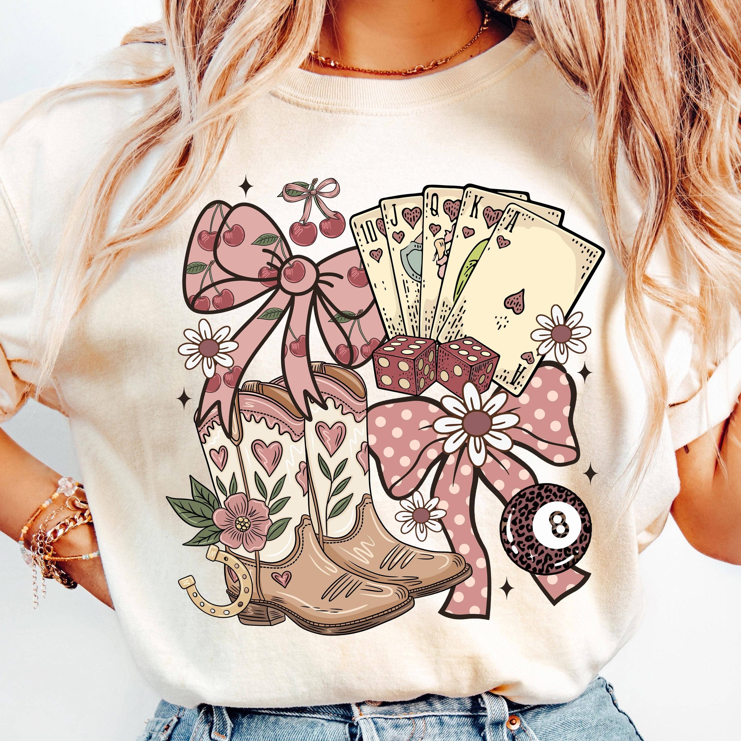 Western Cowgirl Coquette Comfort Colors Tee & Sweater