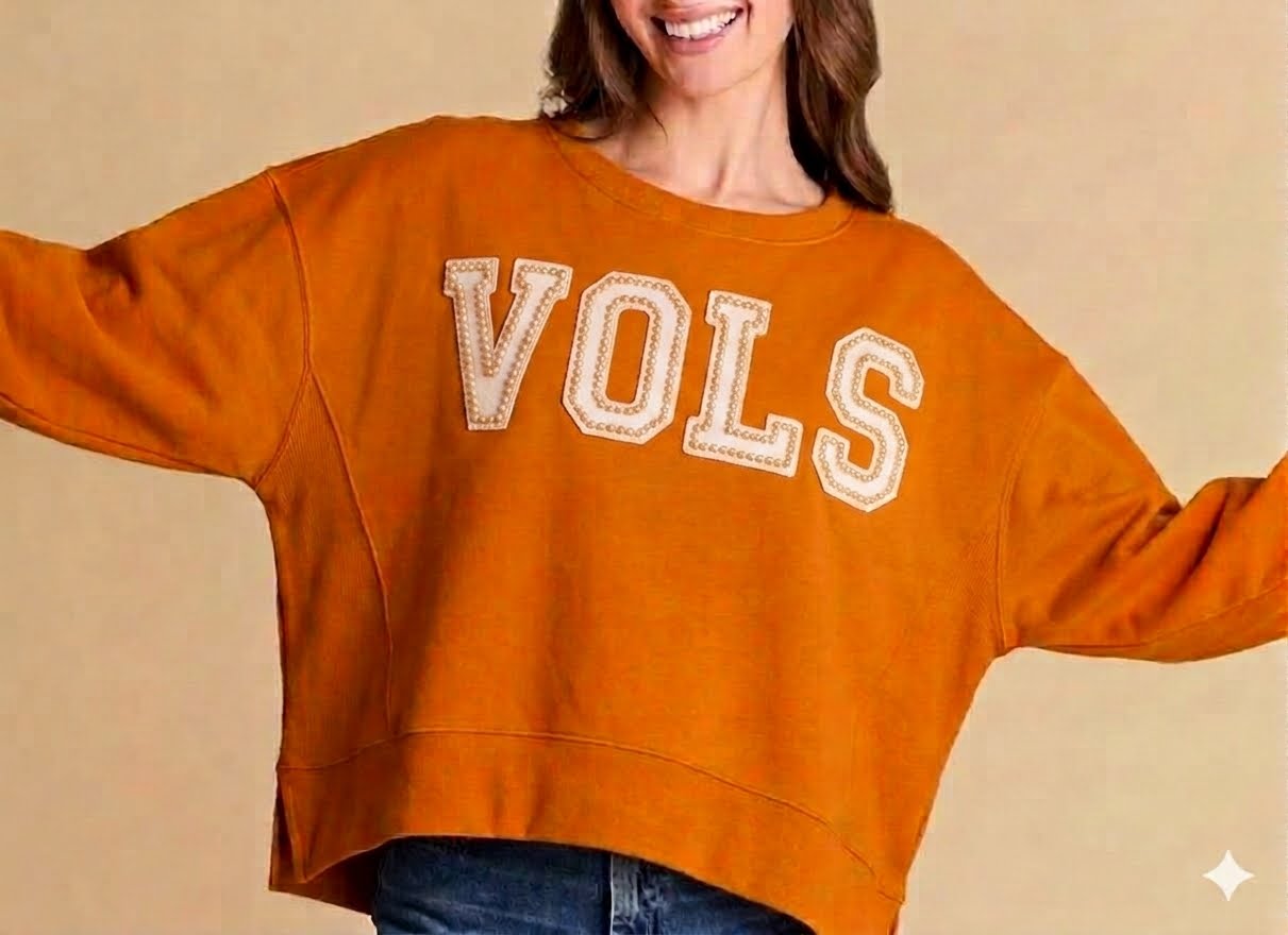 Raw Edge Applique Oversized Sweater