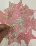 Trucker hat patches 5” light pink star sequin patch iron on