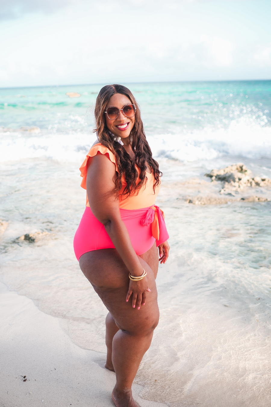 Laying Poolside Color Block Swimsuit