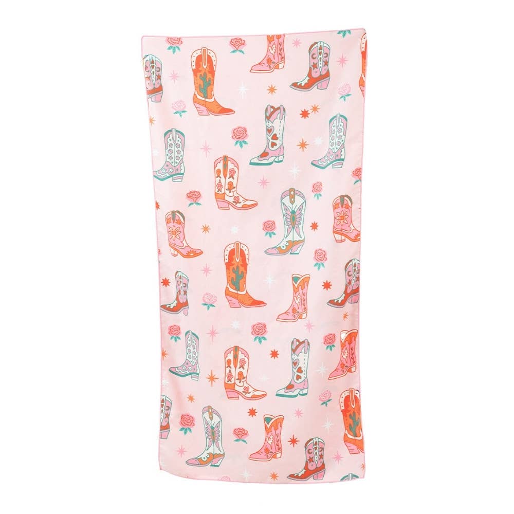Boots and Flowers Travel Size Towel