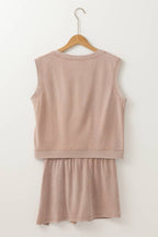 LAS Mineral-Wash Tank Top and Lined Split Skirt Set (S-XL)